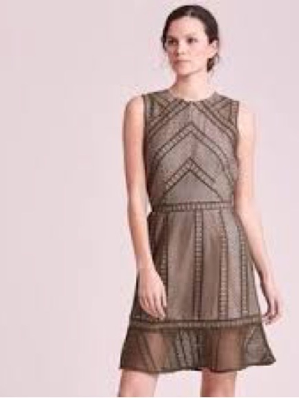 Marie Oliver Lace Overlay Dress with Nude Lining